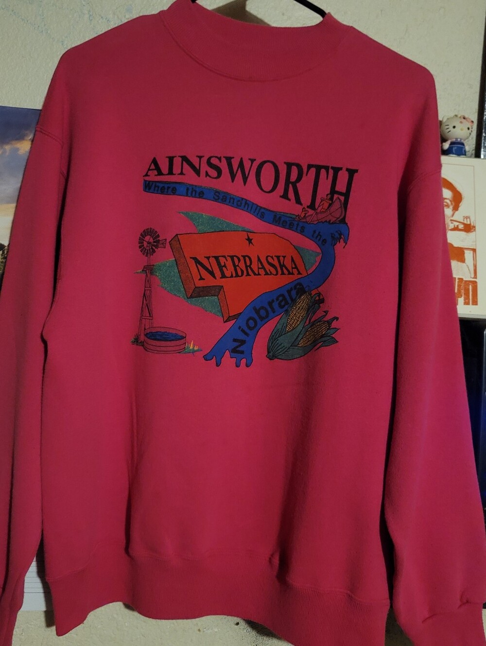Vintage Nebraska Graphic Sweatshirt - Pink